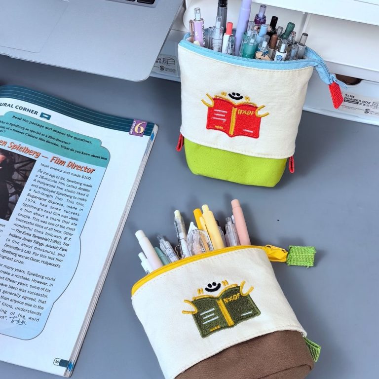Trapezoid Expandable Canvas Pencil Case