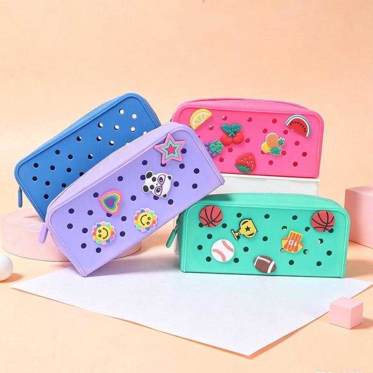 Silicone Hole Pencil Case (with Shoe Charms)